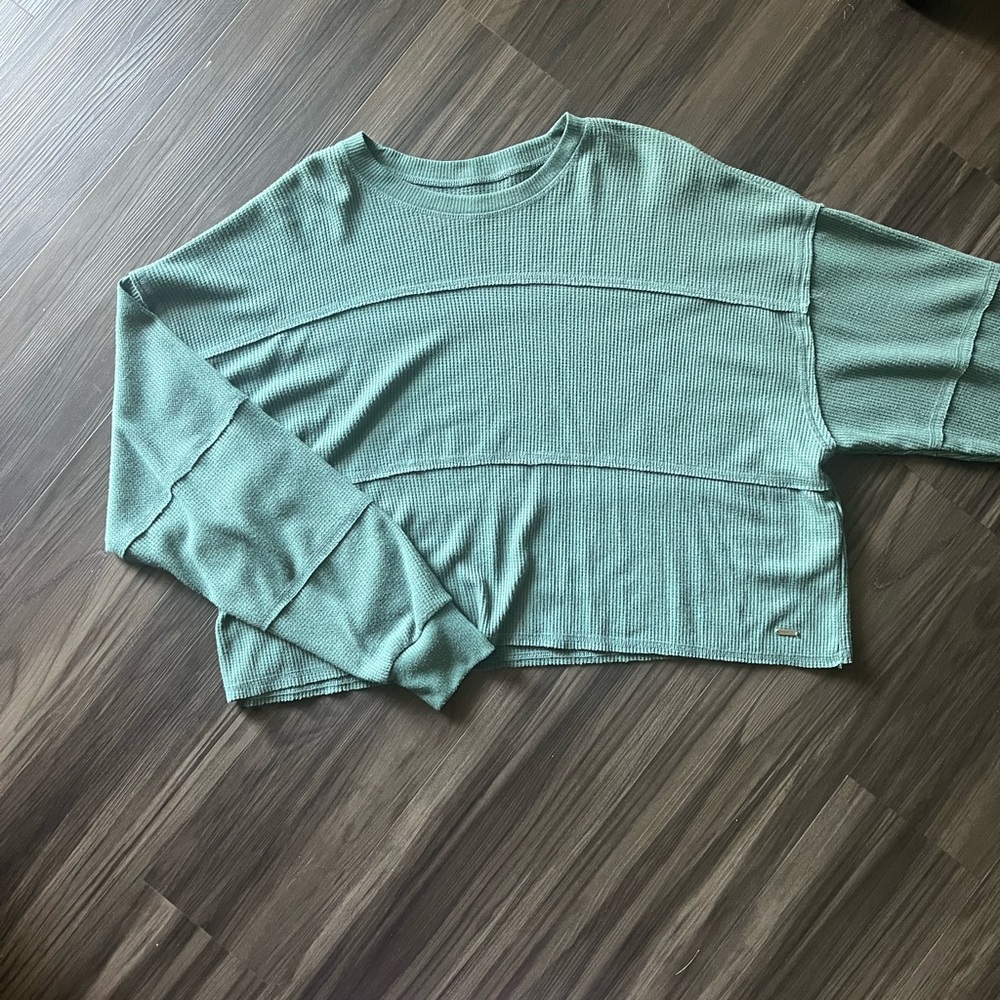 Hollister Cropped Waffle Knit Long Sleeve